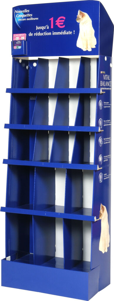 PLV en carton imprimé en numérique avec habillage et découpe sur mesure